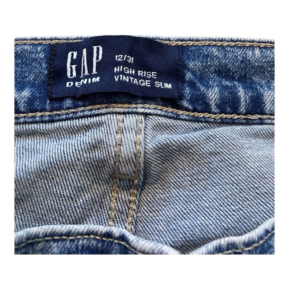 Y2K GAP High-Rise Straight Jeans 2003 Size 12 McBling Goldmine rare find classic - Picture 4 of 10